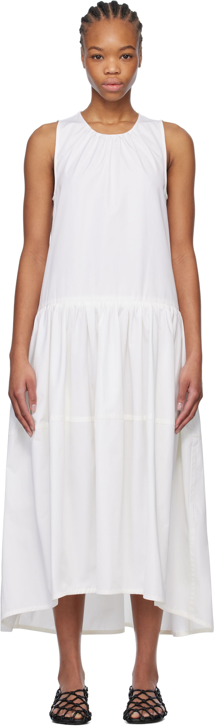 Klä Jil Sander Jil Sander Crew-Neck Midi Dress Vit | J02CT0452_J45002