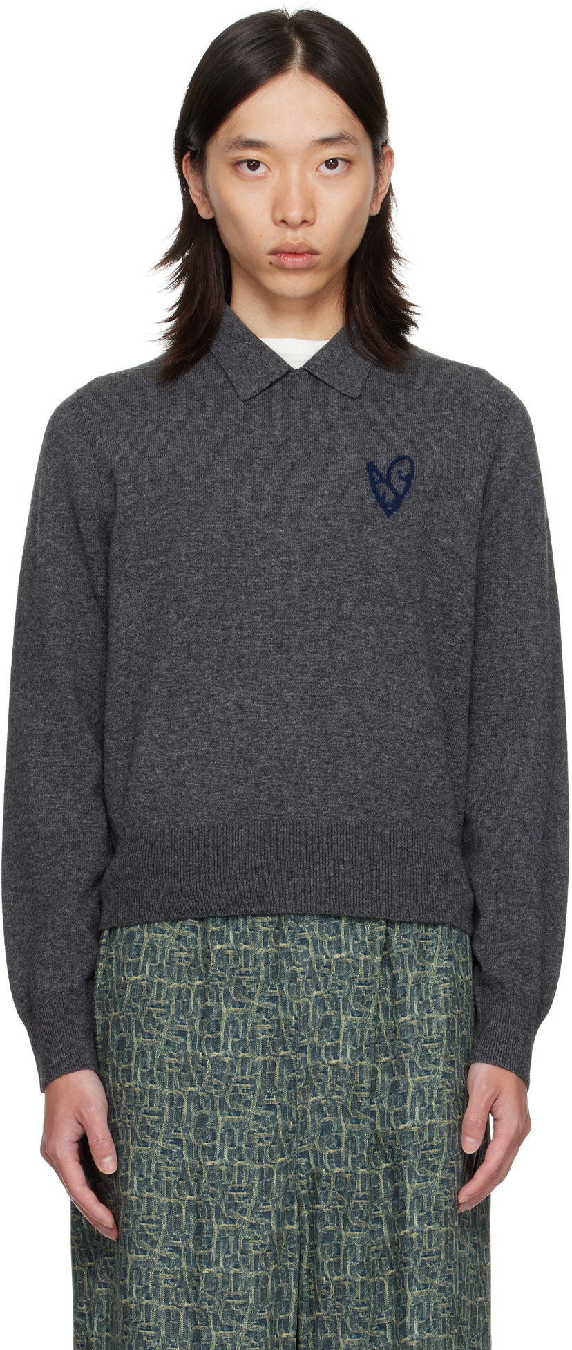 Sweater Acne Studios Acne Studios Yak Wool Polo Sweater Grå | B60380-