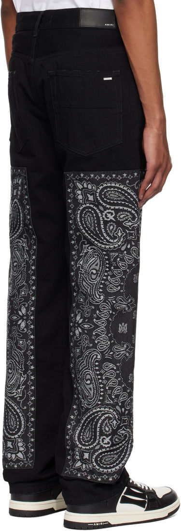Jeans AMIRI AMIRI Bandana Jacquard Paneled Straight Jeans Svart | AMDNGH1060, 2