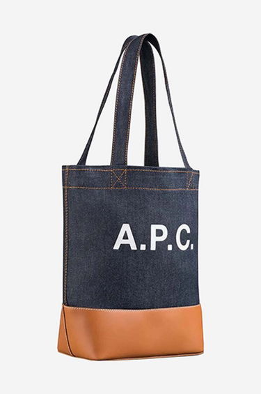 Ryggsäckar och väskor A.P.C. Navy & Tan Small Axel Tote Svart | CODDP-M61568, 3