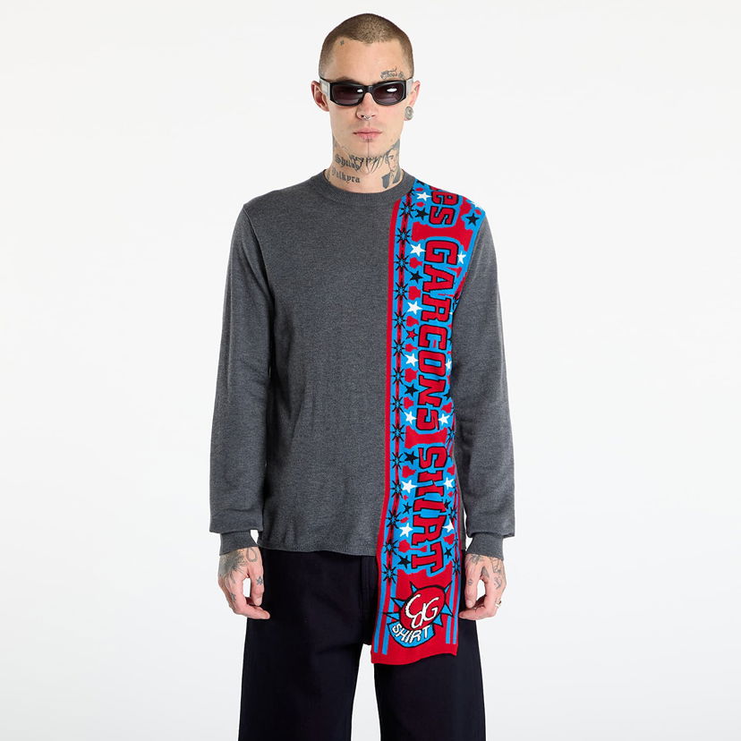 Sweater Comme des Garçons Comme des Garçons SHIRT Soccer Scarf Knitted Sweater Flerfärgad | FP-N004-W25 Grey