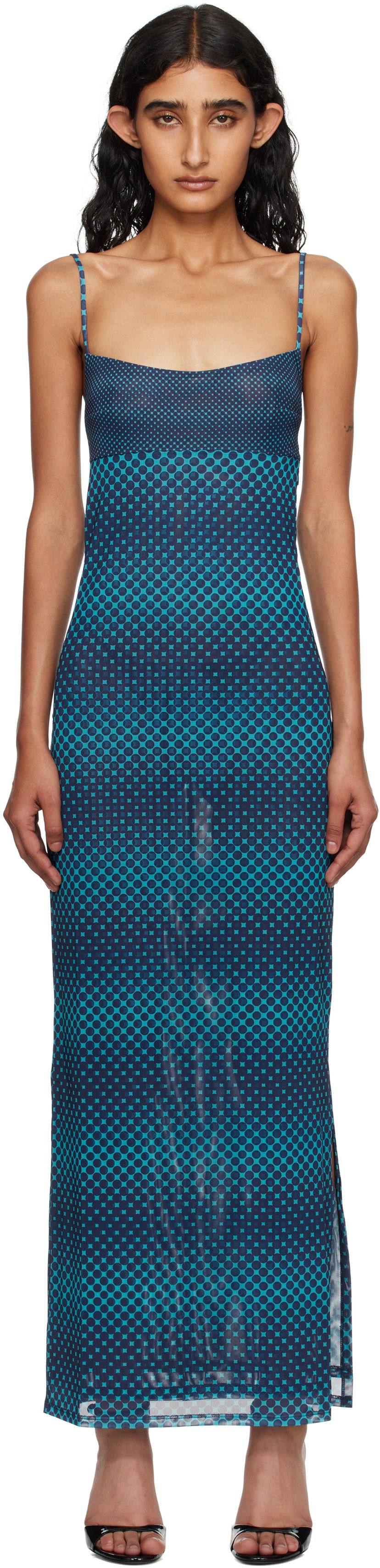 Klä Miaou Miaou Thais Maxi Dress Blå | 5019PM1WRP