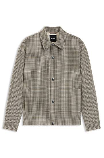 Jacka BOSS Relaxed Fit Stretch Overshirt Beige | 50546049