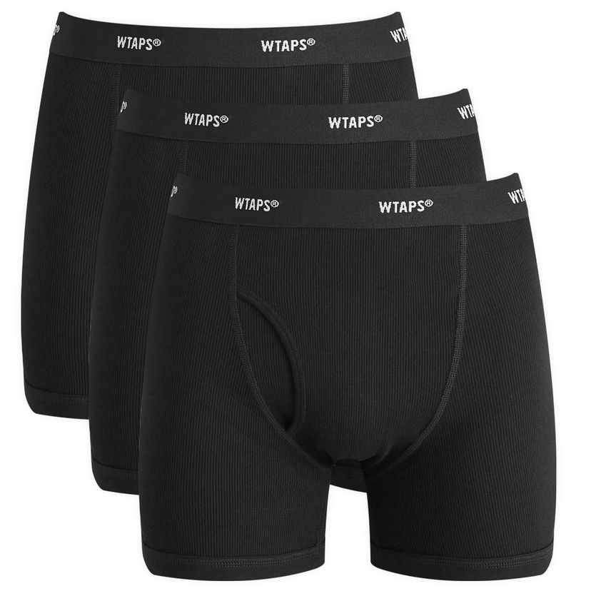 Boxare WTAPS 3-Pack Skivvies Boxer Shorts Svart | 242MYDT-UWM03-BLK