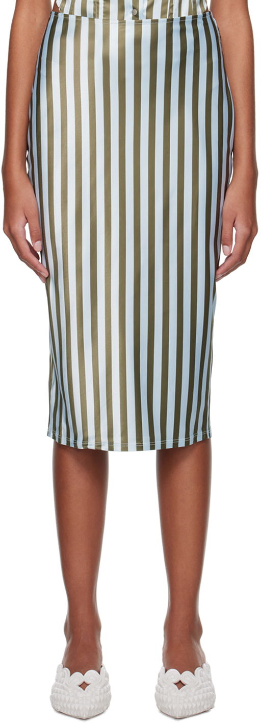 Kjol Miaou Miaou Verona Striped Midi Skirt Blå | 4033SS3DVG