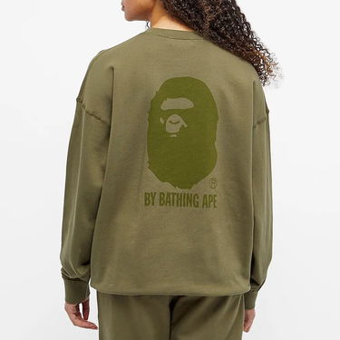 Sweatshirt BAPE Oversized Ape Logo Crew Sweat Grön | 001SWH802503L-GRN, 0