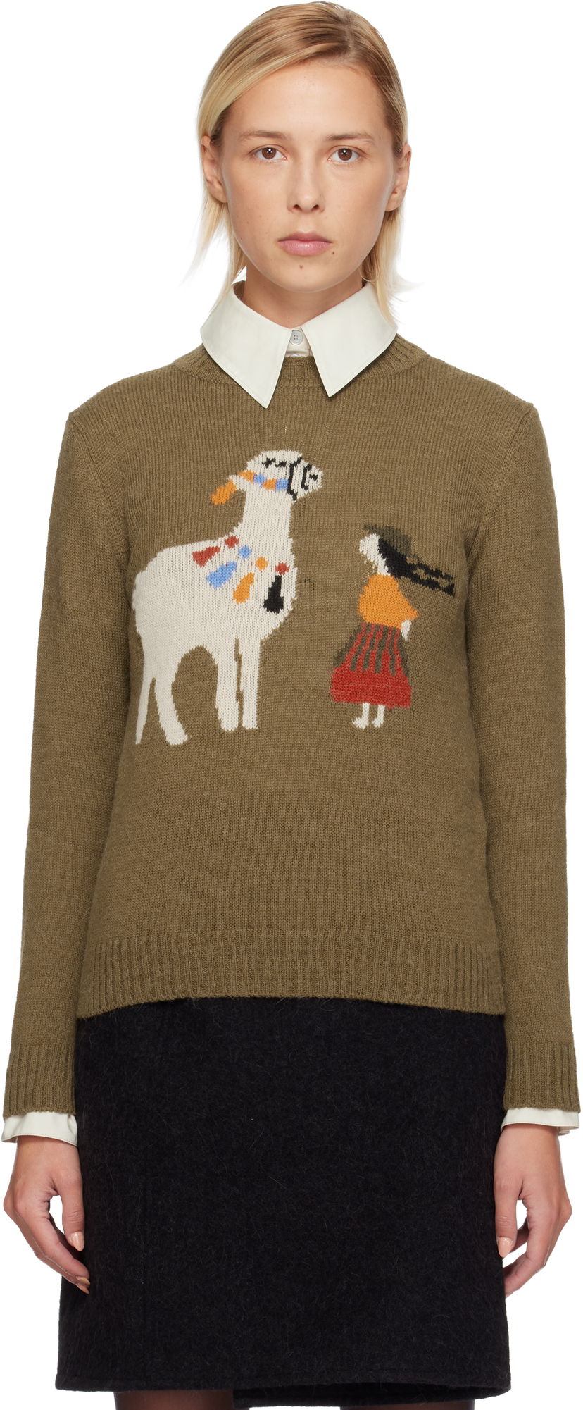 Sweater Max Mara Weekend Nitra Knit Graphic Sweater Grön | 2525366292600