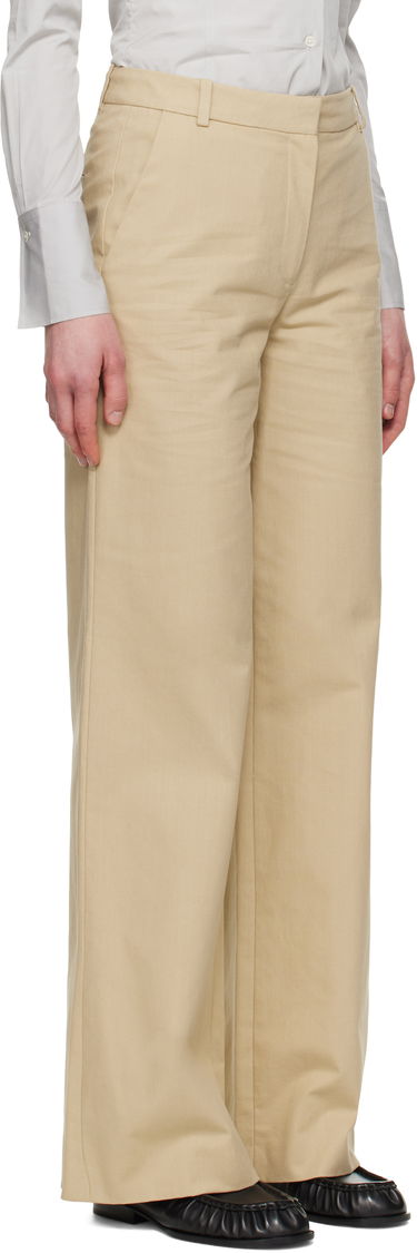 Byxor A.P.C. A.P.C. Margaret Wide-Leg Trousers Beige | COHFU-F08476, 4