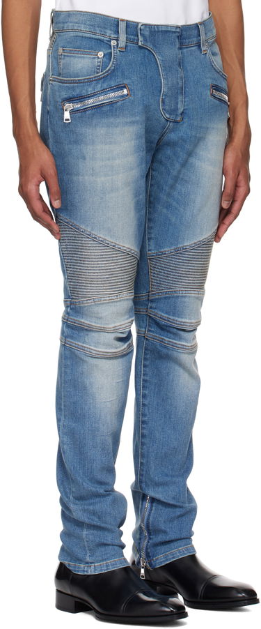 Jeans Balmain Balmain Slim-Fit Biker Jeans Blå | EH1MG115DF44, 1