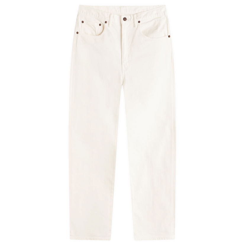Jeans BEAMS Beams Plus 5 Pocket Denim Jeans, Size Large Vit | 3821-0004-791-01