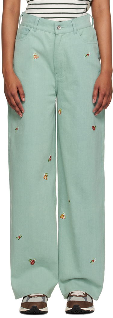 Jeans YMC YMC Embroidered Papa Jeans Grön | Q4UAF, 0
