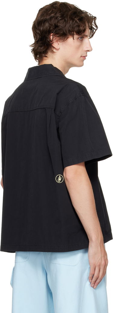 Skjorta JW Anderson Teapot and Teacup Embroidery Spread Collar Short Sleeve Shirt Svart | SH0371-PG1823, 2