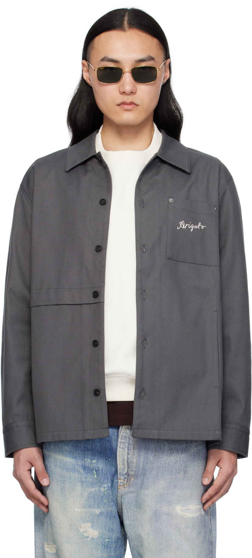 Skjorta AXEL ARIGATO Axel Arigato Rowe Canvas Overshirt Grå | A2917002