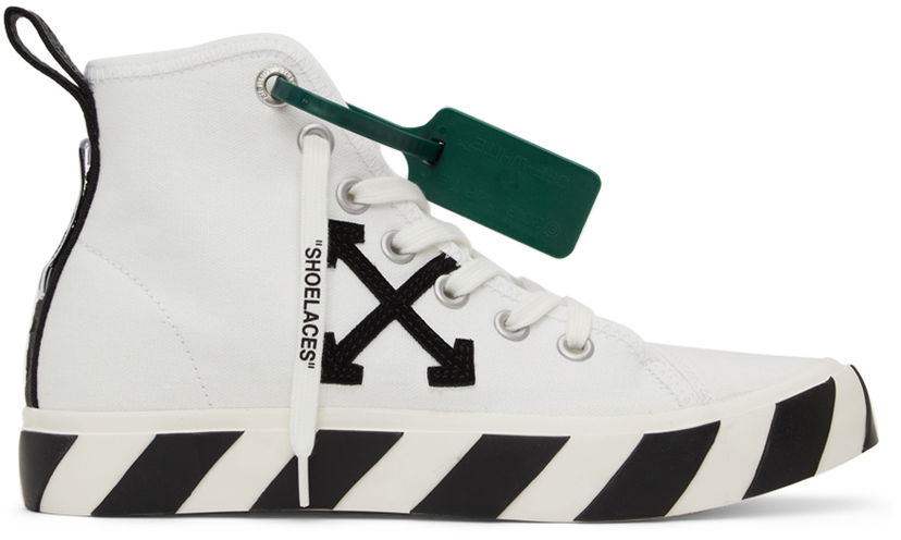 Sneakers och skor Off-White Mid Vulcanized "White & Black" Vit | OMIA119C99FAB0010110
