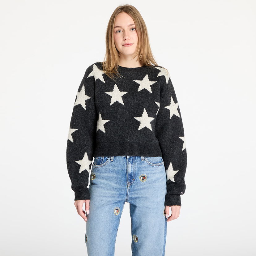 Sweater Tommy Hilfiger Star Pattern Sweater Svart | DW0DW19915 0GL