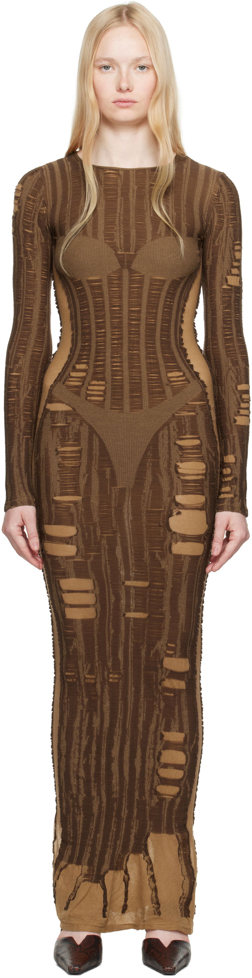 Klä Diesel Diesel M-Calimera Maxi Dress Brun | A18125 0BJBI