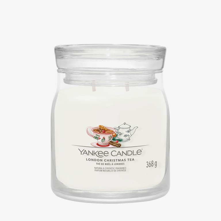 Ljus Yankee Candle Scented Candle London Christmas Tea, Medium Jar, 2 Wicks Vit | 42194