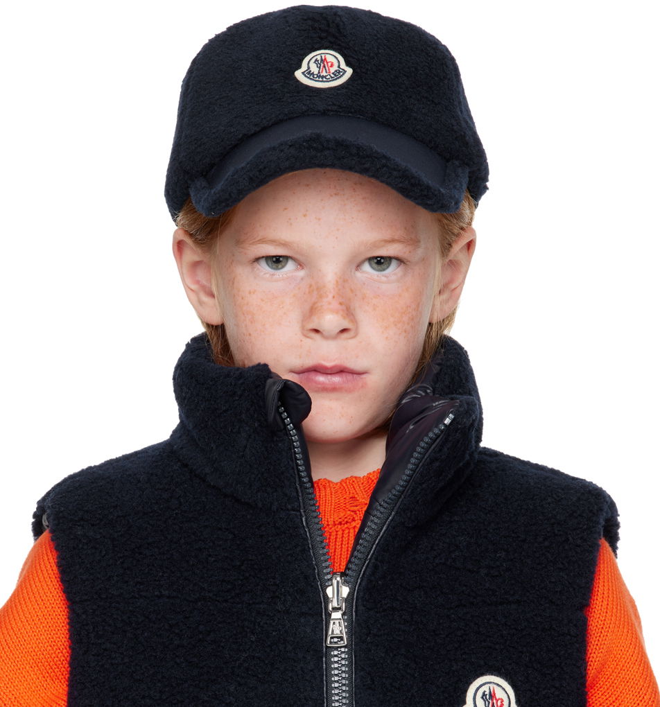 Keps Moncler Kids' Fleece Baseball Cap Blå | J29543B00024809BY, 0