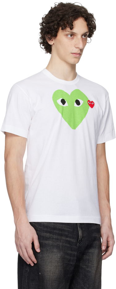 T-shirt Comme des Garçons Play Pastel Heart & Emblem Tee Vit | AX-T106-051, 1