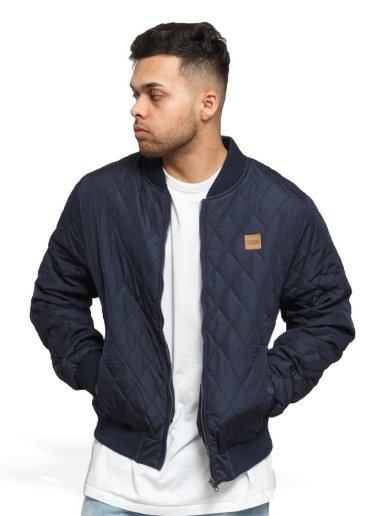 Bomberjacka Urban Classics Diamond Quilt Nylon Jacket Mörkblå | TB862 navy