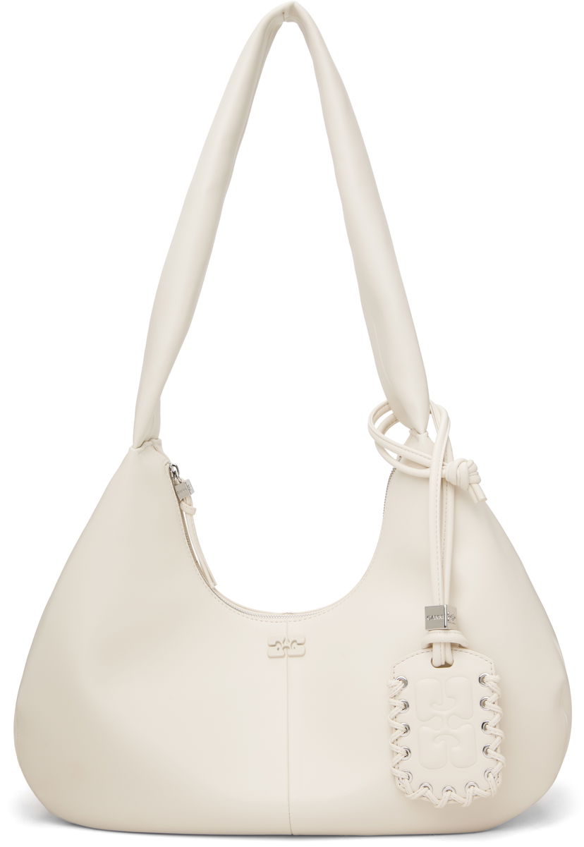 Axelväska GANNI GANNI Medium Hobo Bag Vit | A6838