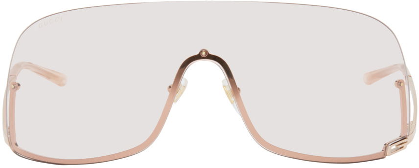 Solglasögon Gucci Gold Mask-Shaped Sunglasses Metallisk | GG1560S, 0