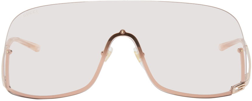 Solglasögon Gucci Gold Mask-Shaped Sunglasses Metallisk | GG1560S