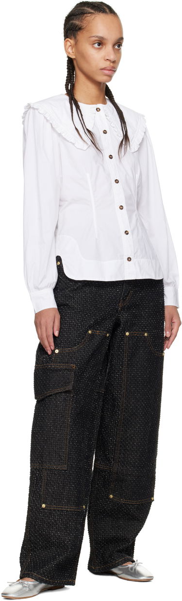 Cargo byxor GANNI GANNI Fluffy Carpenter Jeans Svart | J1617, 3