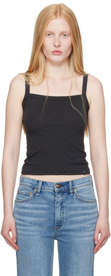 Linne rag & bone Rag & Bone Slub Square Neck Tank Top Svart | WCC25ST010CH10, 0