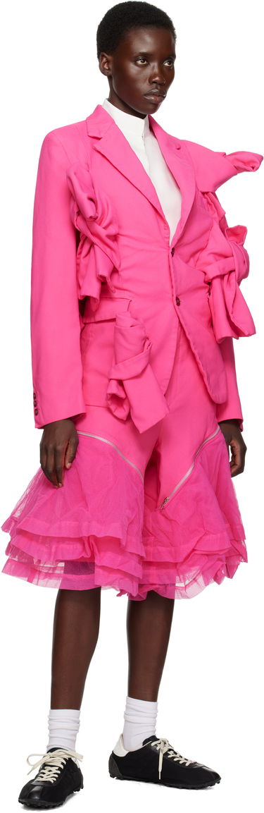 Shorts Comme des Garçons Comme des Garçons Homme Plus Gabardine and Nylon Tulle Shorts Rosa | PO-P010-051, 3