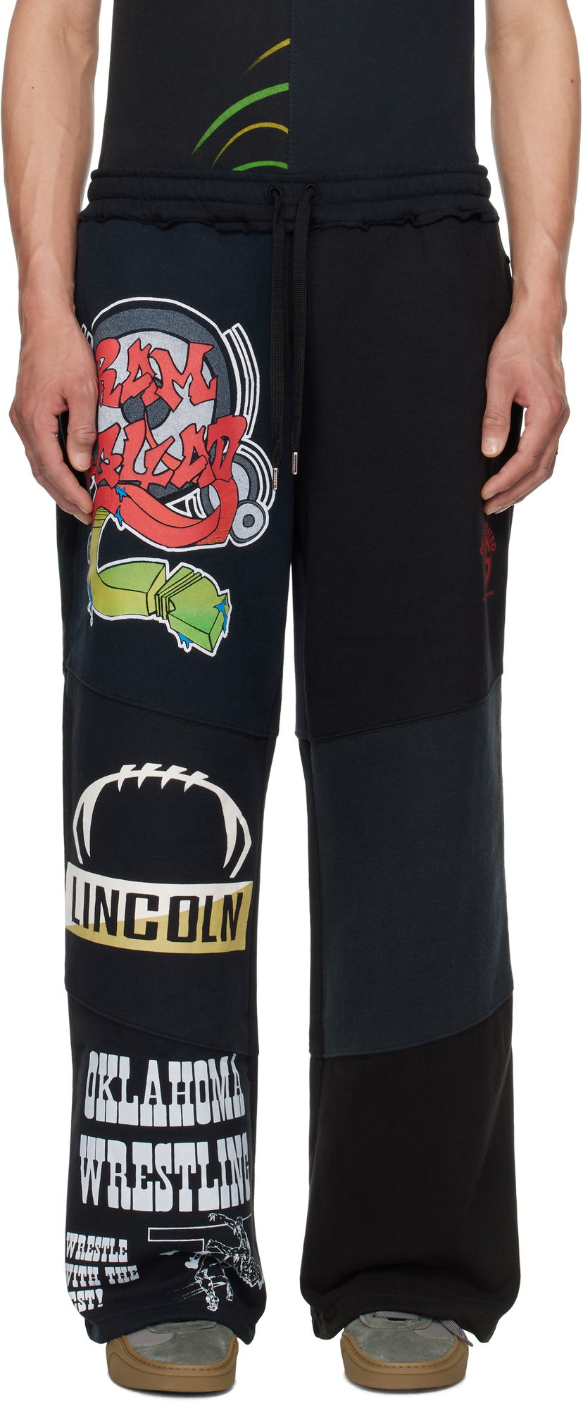 Träningsbyxor Marine Serre Marine Serre Regenerated Graphic Patchwork Sweatpants Svart | UPA051B UJER0007