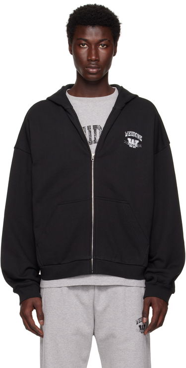 Sweatshirt We11done We11done Collegiate Zip-Up Hoodie Svart | WD-TJ2-25-846-U-BK, 0
