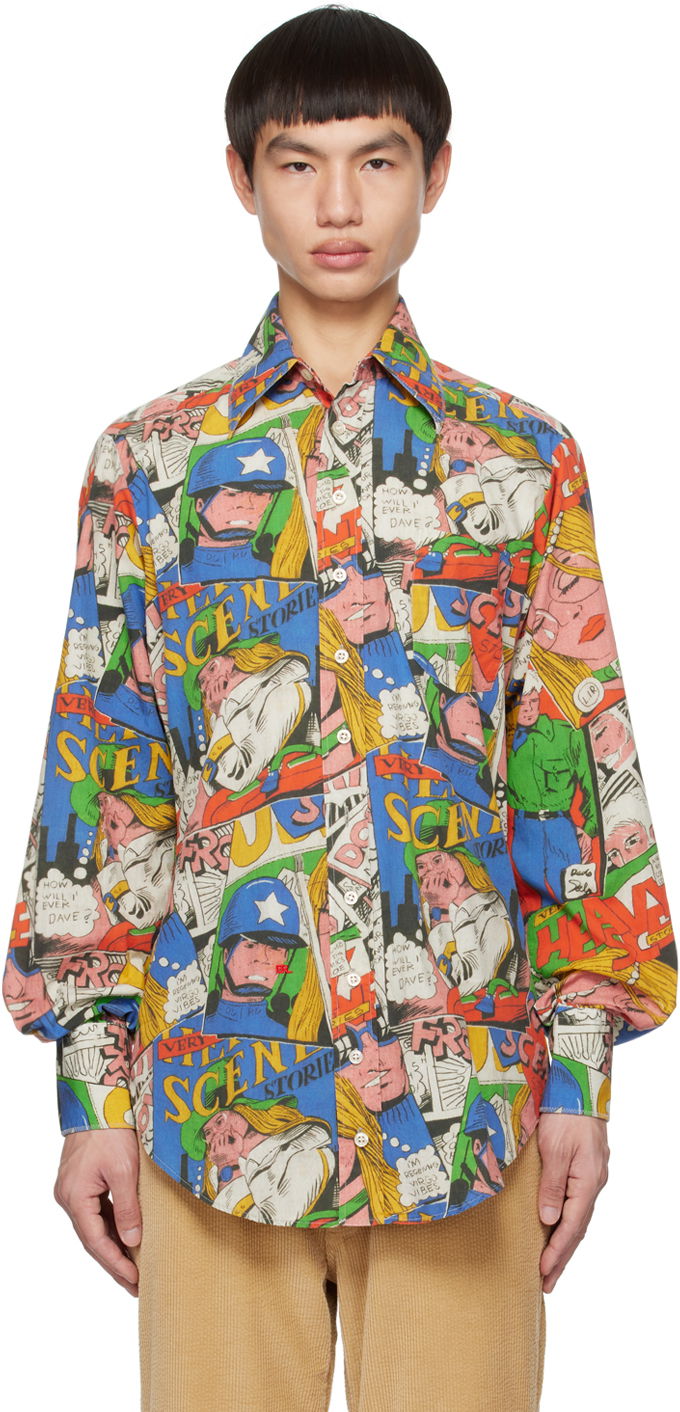 Skjorta ERL Multicolor Comic Print Shirt Flerfärgad | ERL06B011
