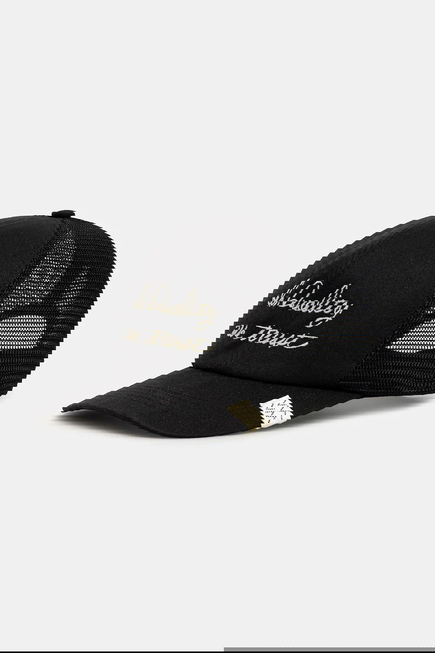 Keps visvim goodyear ii Trucker Cap with 'In Quality We Trust' Embroidery Svart | 125103003009, 0