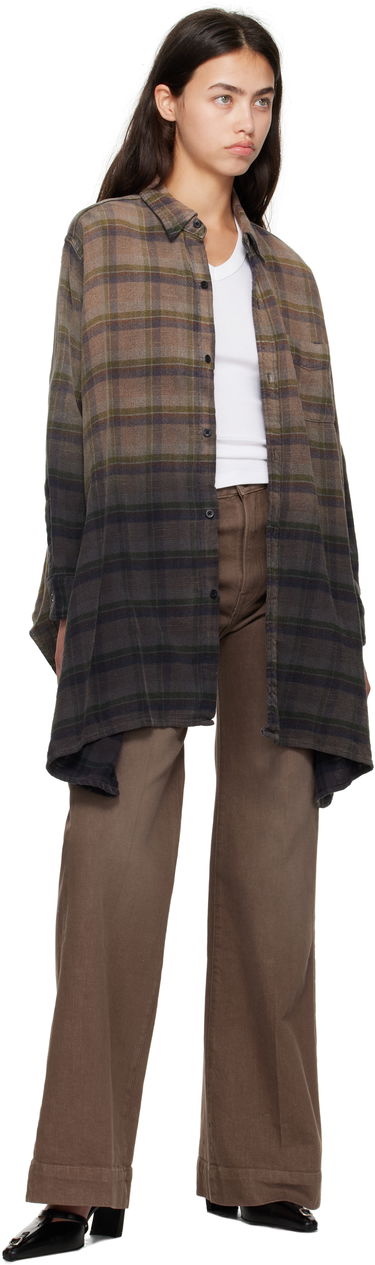 Skjorta R13 R13 Draped Plaid Shirt Brun | R13WR416-R552B, 3