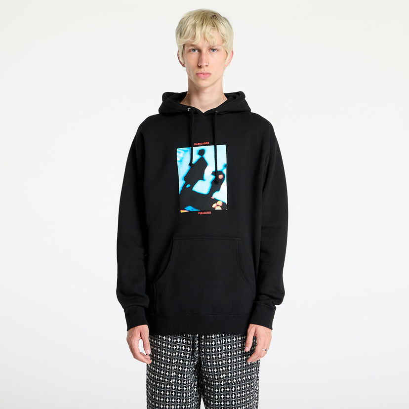 Sweatshirt Pleasures Darklands Hoodie Black Svart | P24F077 BLACK