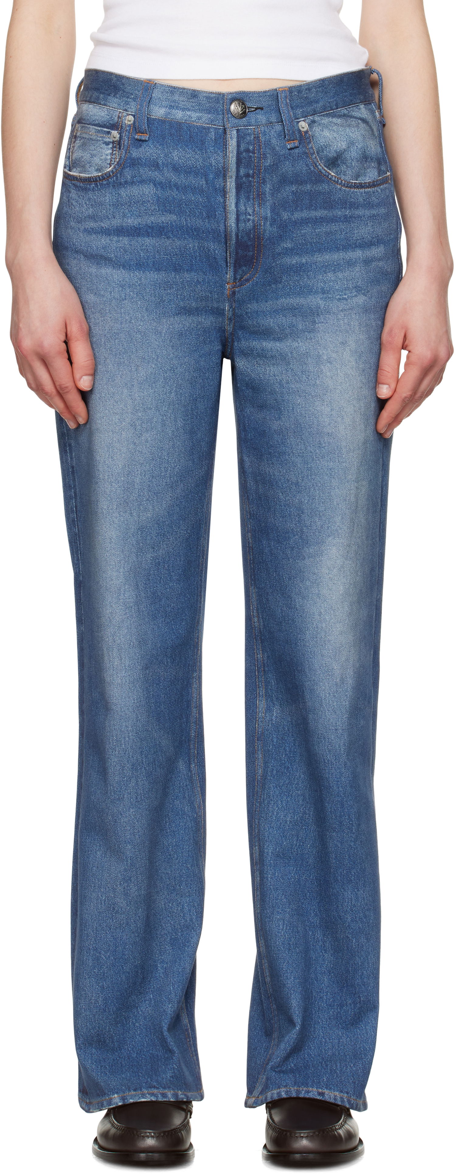 Jeans rag & bone rag & bone Miramar Terry Shea Ankle-Length Jeans Blå | WCW25S70008200, 0