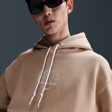 Sweatshirt Nike Solo Swoosh Fleece Hoodie Beige | HQ4181-200, 4