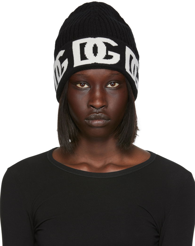 Mössa Dolce & Gabbana Black Logo Beanie Svart | FXI31T JAWP5