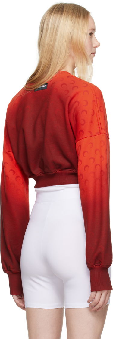 Sweater Marine Serre Marine Serre Moon Faded Fleece Cropped Sweatshirt Röd | WST012A CJER0073, 2