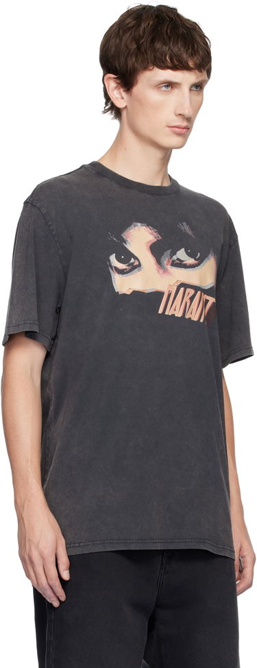 T-shirt ISABEL MARANT Hugo Graphic Print Crewneck T-shirt Svart | 25ATS0149HA-C3N05H, 1