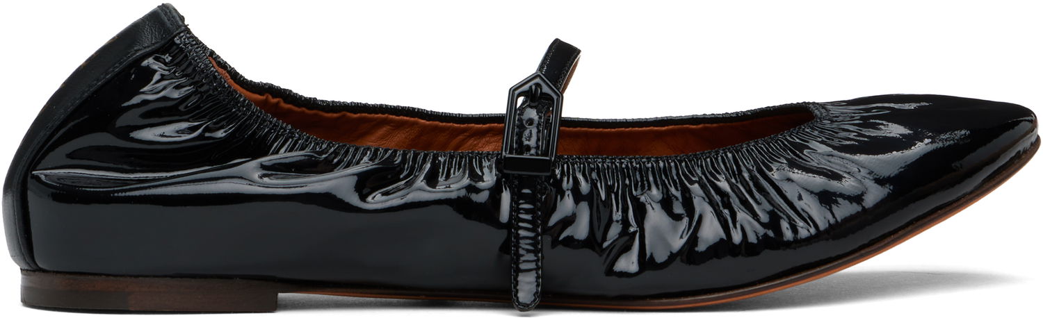 Kläder LANVIN Lanvin Mary Jane Glossy Leather Ballerinas Svart | FW-BAMB05-GLOS-H24, 0