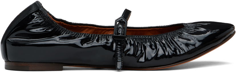 Kläder LANVIN Lanvin Mary Jane Glossy Leather Ballerinas Svart | FW-BAMB05-GLOS-H24