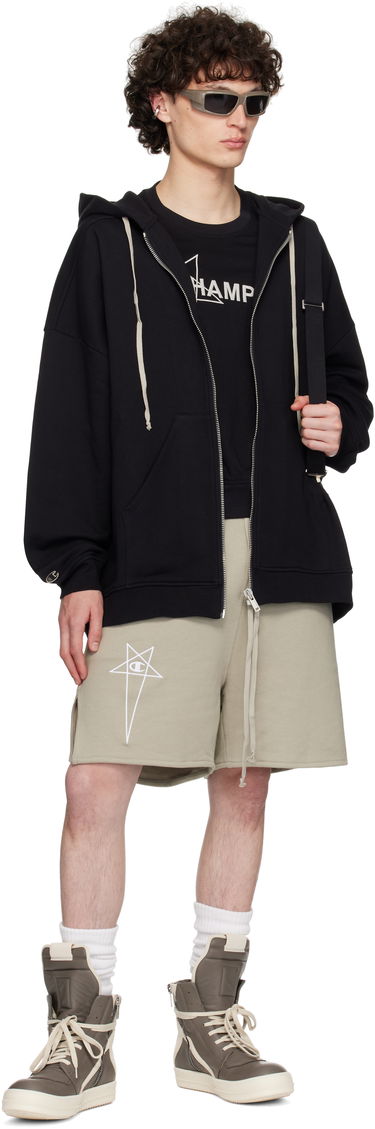 Sweatshirt Rick Owens Rick Owens Champion Edition Jumbo Jason's Zip Hoodie Svart | CM01E1663 CHFE FELPA, 4