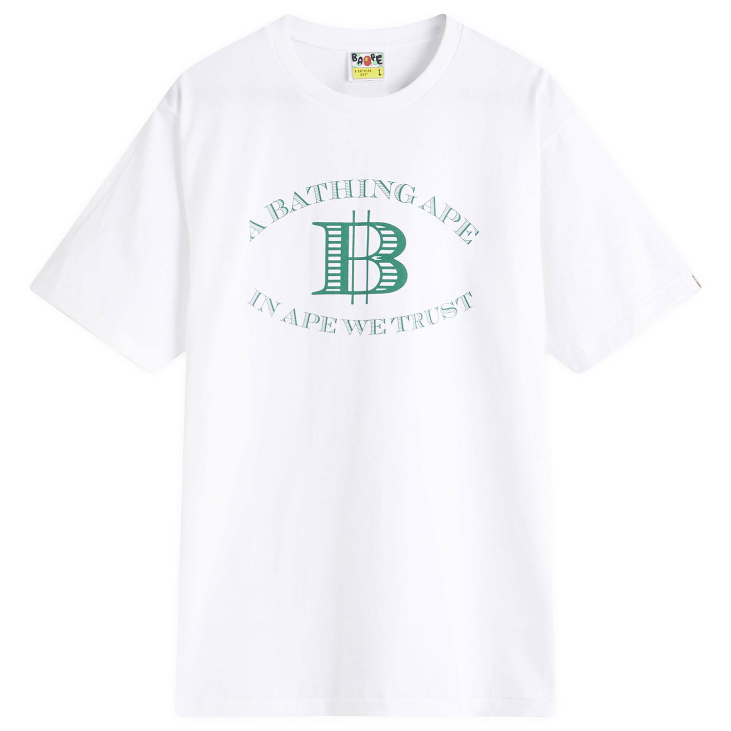 T-shirt BAPE Money B Logo Graphic T-Shirt, Size Large Vit | 001TEL301058M-WHT, 1