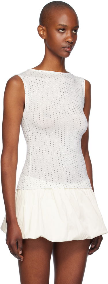Klä Miaou Miaou Kelly Dotted Peplum Top Vit | 7185TJBBKD, 3