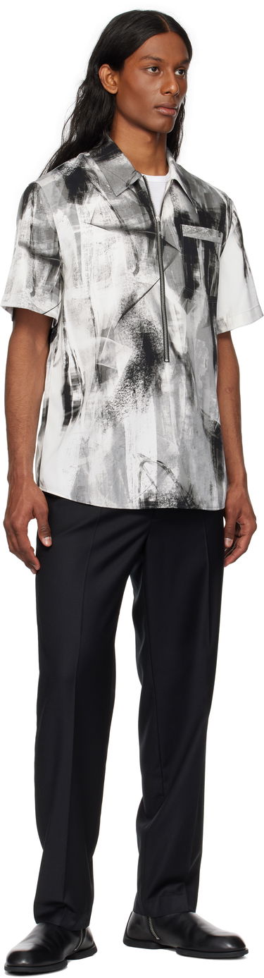 Skjorta Helmut Lang Helmut Lang Zip Scribble Shirt Vit | P02HM507, 3
