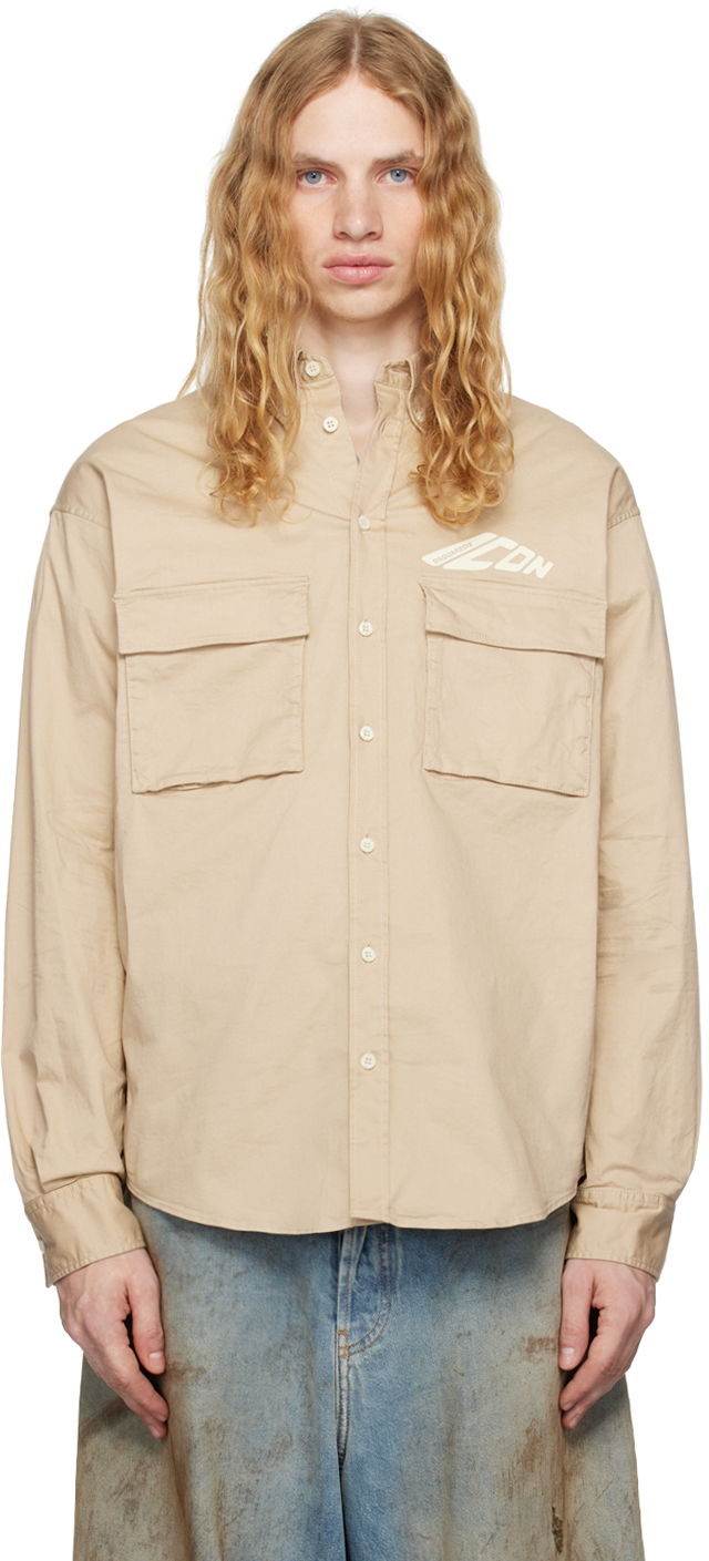 Skjorta DSQUARED2 Icon Dropped Shoulder Shirt Beige | S79DL0051_S35175