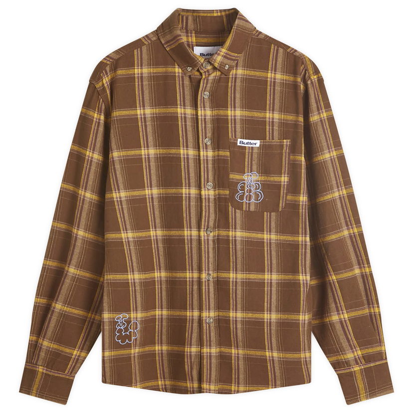 Skjorta Butter Goods Bugs Flannel Long Sleeve Shirt Brun | BG243403-CHE