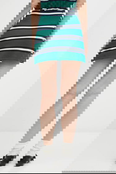 Kjol Sporty & Rich Silk Pique A-line Mini Skirt Flerfärgad | SK016621300GR50, 2